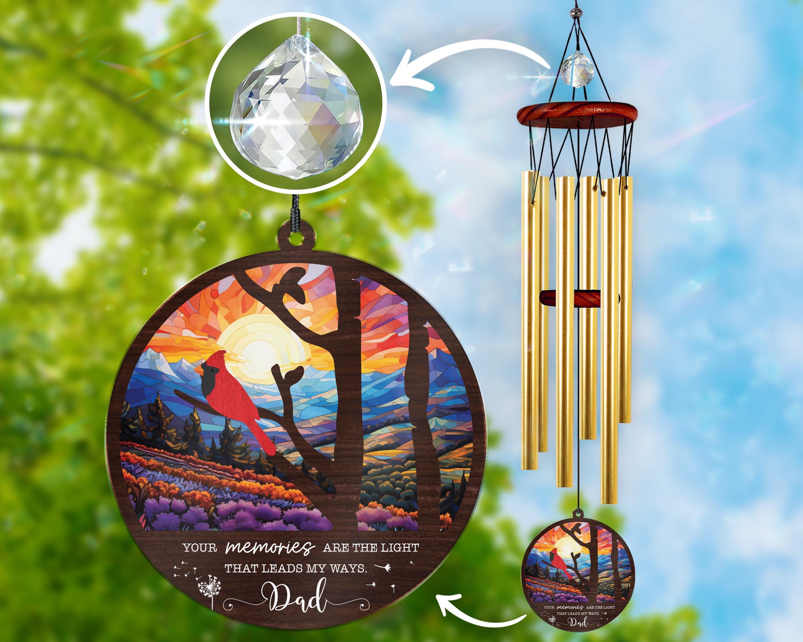 Gedenk-Windspiel Für Verlust Der Mutter – Kiefernholz & Alu, 86,4 Cm Hoch (Trauergeschenk, Beileid)