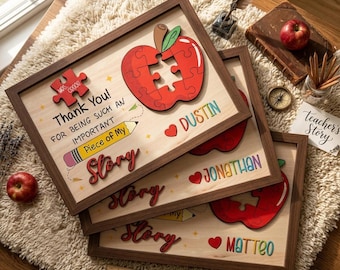 Teacher Puzzle Sign, Teacher Appreciation Gift, Puzzle Piece Wooden Sign, Teacher Week Gift, Teacher Thank You Gift,End of Year Teacher Gift