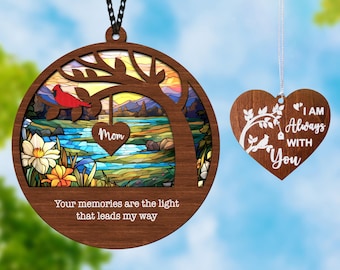 6" Sympathy Suncatcher, Mother Memorial Suncatcher, Family Memorial Gift, Memorial Suncatcher, Mother in Heaven, Loss Of Mom Gift