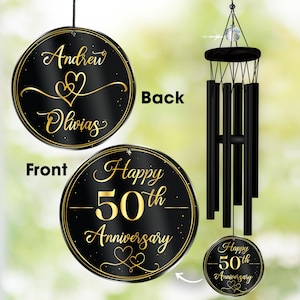 50th Anniversary Wind Chime Personalized Gift, Wedding Anniversary Keepsake, Golden Wedding, 60th Anniversary Gift, Grandparents Gift