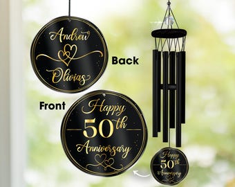 50th Anniversary Wind Chime Personalized Gift, Wedding Anniversary Keepsake, Golden Wedding, 60th Anniversary Gift, Grandparents Gift