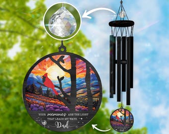 Sympathy Windchime for Heavenly Mom and Dad, Custom Windchime Memorial Gift, Loss of Loved One, Bereavement Windchime, Listen to the Wind