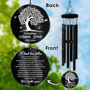 Custom Memorial Wind Chime, In Memory of loved one, Sympathy Gift, Personalized Loss Tribute Keepsake for Loved Ones, Thoughtful Bereavement