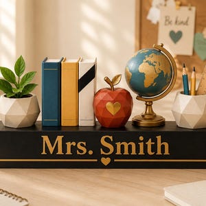 Personalized Teacher Desk Decor,Custom Teacher Name Sign,Classroom Desk Organizer,Teacher Appreciation Gift,Back to School Gift,Office Decor image 7