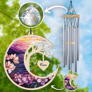 Personalized Memorial Wind Chimes, Sympathy Gift, Loss of Dad, Loss of Mom, Bereavement gift, Listen to the Wind chime, Crystal Wind chime