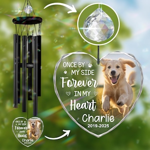 Custom Dog Memorial Wind Chime, Engrave Pet Memorial Outdoor Wind Chime, Dog Cat Loss Remembering Gift, Pet Listen to the Wind Chime