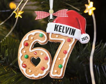 Custom Six Seven Ornament, 67 Ornament, Teen Slang Ornament, Gen Z Slang Teen Keepsake, Gen Alpha Humor, Boy Christmas, Teen Gift, Xmas Gift