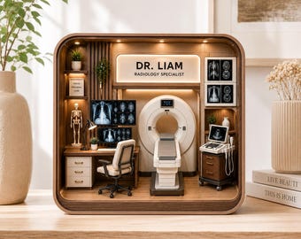 Personalized Radiologist Office 2D Wooden Block, Custom Doctor Name Sign,Radiology Specialist Gift,Medical Office Desk Decor,Graduation Gift