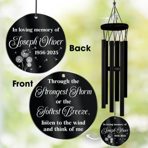 Listen to the wind and think of me Wind chime, In Memory of Wind Chime, Remembrance Gift, Bereavement Gifts, Memorial Gift, Windchimes