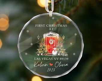 Addobbo personalizzato per la nuova casa 2025, Addobbo per il primo Natale nella nuova casa, Pallina regalo per inaugurazione della casa, Ricordo della prima casa, Regalo di Natale per neosposi