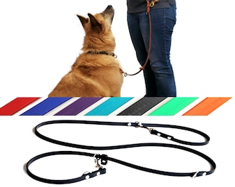 vegan 8ft. 8x8 Lead in Brahma Soft Grip material -- L-O-N-G 8-Way versatile waterproof dog leash LIFETIME WARRANTY