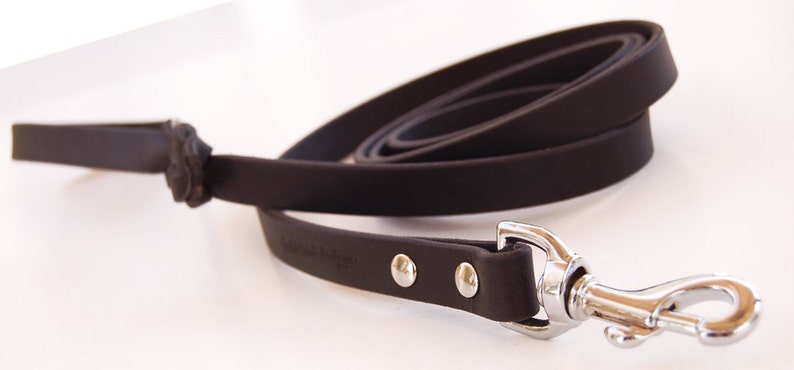 4 foot long Traditional Lead: Premium Leather Dog Leash your choice of color & width image 4