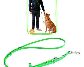 The 8-Way Lead™ - versatile 6 ft. leash in Bright Green vegan Brahma material