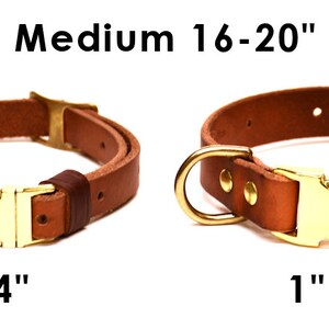 Leather Quick-Release Dog Collar in TAN or BLACK adjustable image 5