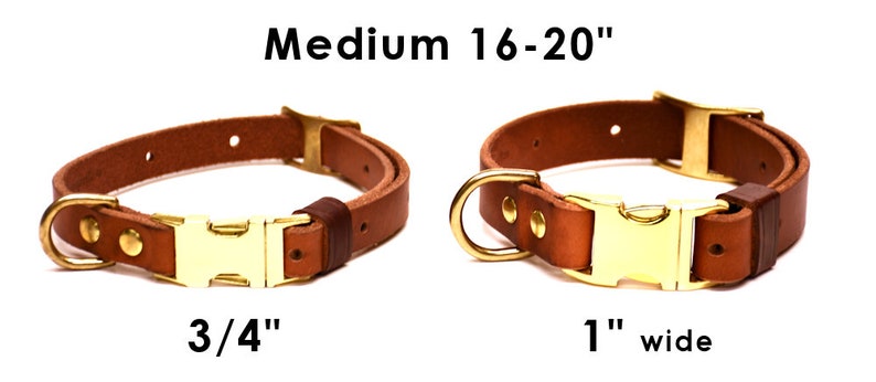 Leather Quick-Release Dog Collar in TAN or BLACK adjustable image 5