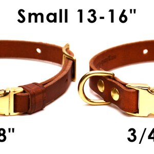 Leather Quick-Release Dog Collar in TAN or BLACK adjustable image 4