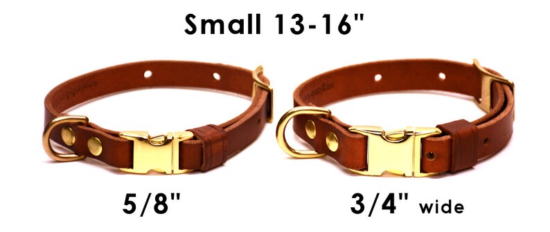 Leather Quick-Release Dog Collar in TAN or BLACK adjustable image 4