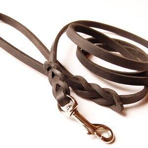 4 foot long Traditional Lead: Premium Leather Dog Leash your choice of color & width image 3