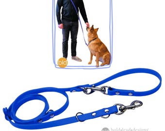 The 8-Way Lead™ - versatile 6 ft. leash in COBALT BLUE vegan Brahma material