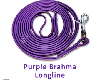 10 ft. Weatherproof Longline - PURPLE Brahma soft grip dog leash