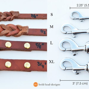4 foot long Traditional Lead: Premium Leather Dog Leash your choice of color & width image 6