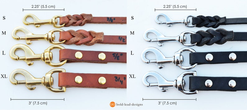 4 foot long Traditional Lead: Premium Leather Dog Leash your choice of color & width image 6