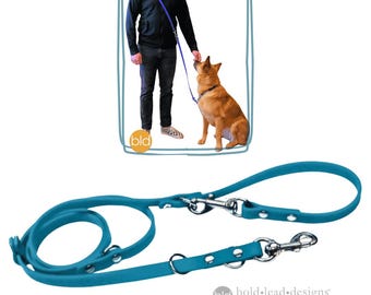 The 8-Way Lead™ - versatile 6 ft. leash in TEAL vegan Brahma material