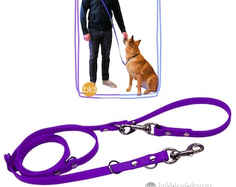 The 8-Way Lead™ - versatile 6 ft. leash in PURPLE vegan Brahma material