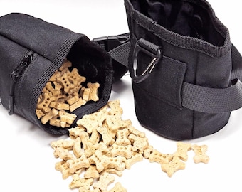 Little Black Treat Pouch - compact, magnetic, belt, and clip for dog training