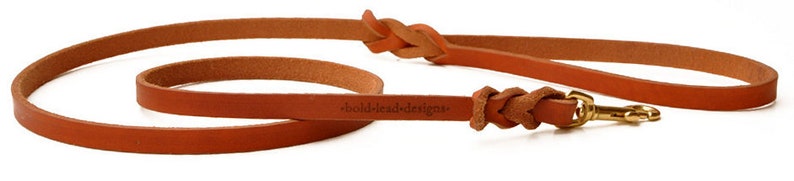 4 foot long Traditional Lead: Premium Leather Dog Leash your choice of color & width image 8
