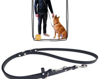 The 8-Way Lead™ - versatile 6 ft. leash in BLACK vegan Brahma material