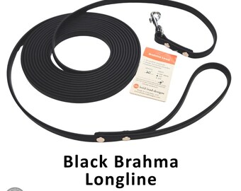 10 ft. Weatherproof Longline - BLACK Brahma soft grip dog leash