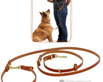 The Leather 8-Way Lead™ -London Tan English Bridle Leather - 6 ft. versatile leash with a lifetime warranty