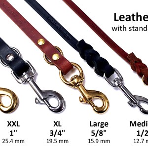 8x8 in BLACK 8 ft. L-O-N-G 8-Way versatile leather dog lead LIFETIME WARRANTY image 3