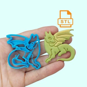 STL-Datei für Drachen-Tonausstecher: 4 Größen für Polymer Clay (Digitaler Download)