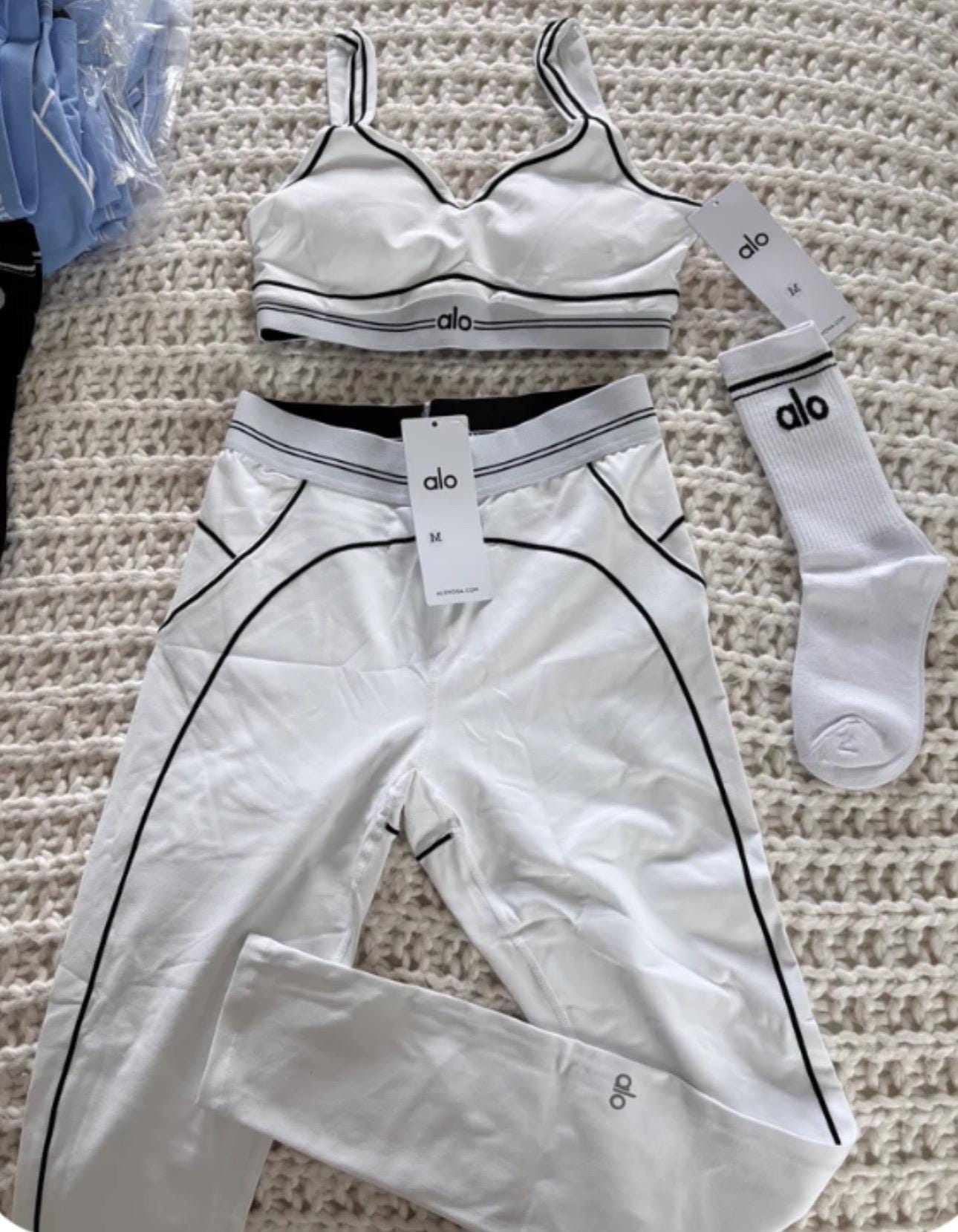 White Alo Yoga Set Custom Women's Sports Clothing - Etsy