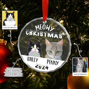 Custom Cat Ornament, Christmas Cat Decoration, Meowy Christmas, Cat Breed Keepsake, Feline Enthusiast Gift, 2024 Cat Ornament, Festive Gift