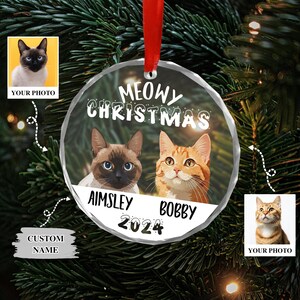 Custom Cat Ornament, Christmas Cat Decoration, Meowy Christmas, Cat Breed Keepsake, Feline Enthusiast Gift, 2024 Cat Ornament, Festive Gift