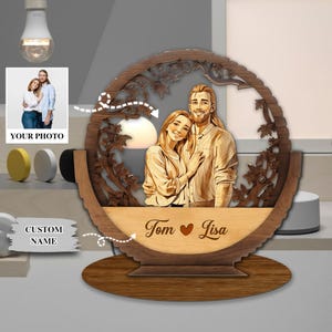 Marco de madera con forma de amor único: un regalo de San Valentín considerado para parejas: obra de arte romántica hecha a mano, perfecto para aniversario o compromiso