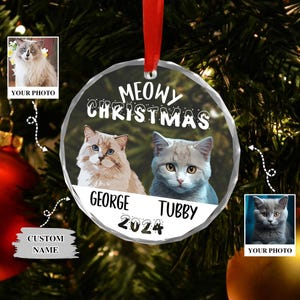 Custom Cat Ornament, Christmas Cat Decoration, Meowy Christmas, Cat Breed Keepsake, Feline Enthusiast Gift, 2024 Cat Ornament, Festive Gift