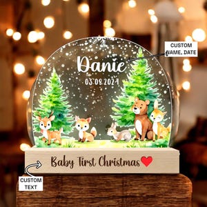 Personalized Night Light for Kids - Baby Gift for Birth, Baptism, Easter, Christening, Birthday - Bedside Lamp
