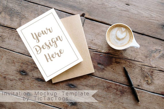 Card Mockup Rustic Invitation Mockup Template 5x7