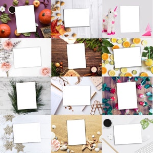 24 Batch Card Mockup Invitation Mockup Template 5x7 Insert Photo Card Portrait and Landscape Instant Download image 2