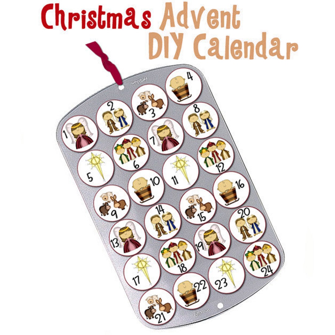 Christmas Cupcake Muffin Tin Advent Calendar Nativity Countdown Baby