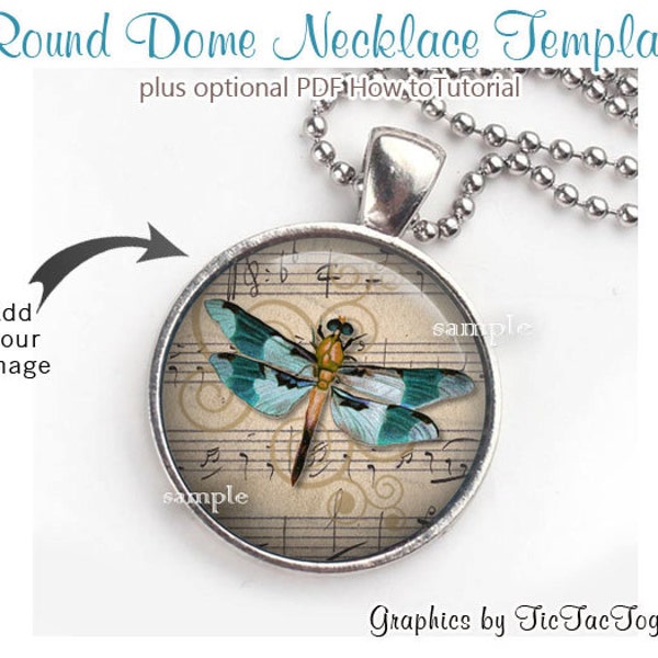 Round Cabochon Necklace Photo Mockup Template - Instant Download