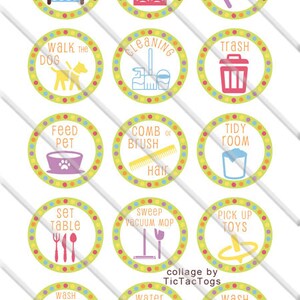 Printable Chore Chart Behavior Reward DIY Magnets Boys and Girls Bottle ...