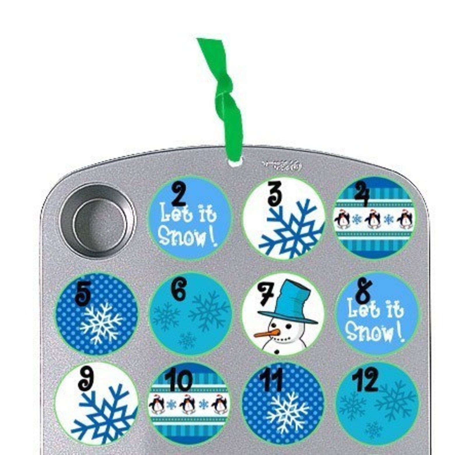 Christmas Cupcake Muffin Tin Advent Calendar Snowman Blue Etsy