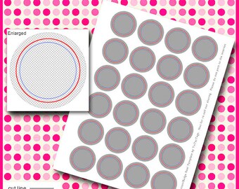 Instand Download - 1.63 Inch Template for Flair Button Machine Digital Sheet DIY Badges 1.25" Circles 8.5" x 11" PSD