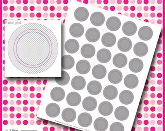 Instant Download - 1.313 Inch Template for Flair Button Machine Digital Sheet DIY Badges 1" Circles 8.5" x 11" PSD