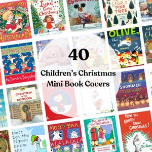 Printable Dollhouse Christmas Books Children&#39;s Christmas Mini Book Covers 1:12 Scale Dollhouse Printable DIY Mini Books Christmas Decor CH07